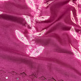 Jhaalar Purple Cutwork Tussar Saree