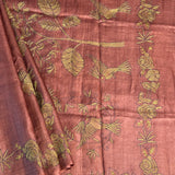 Tussar kantha embroidered saree