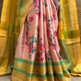 Mila Blossom Thread Woven Border Silk Saree
