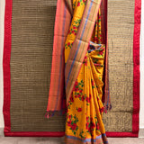Mila Blossom Thread Woven Border Silk Saree