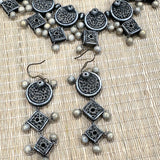 Grey Geometric Terracotta Necklace