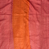 Veena Red Hibiscus Tussar Saree