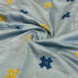 Tushara Zari Checks Tussar Saree