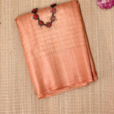 Maya Peach Zari Checks Tussar Saree