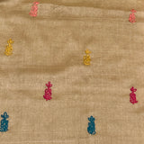 Beige Tussar Kantha Work Saree