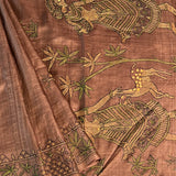Tussar kantha embroidered saree