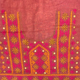 Maya Pink Zari Checks Tussar Saree