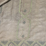 Tushara Sage Grey Kutch Work Tussar Saree