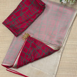 Mishrita Organza Flip Saree - Beige
