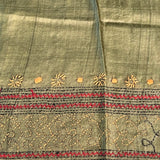 Tussar kantha embroidered saree