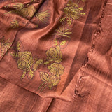 Tussar kantha embroidered saree