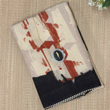 Brush Dyed Cotton Saree - Hexagon Grid