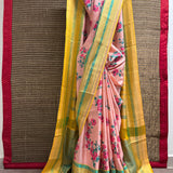 Mila Blossom Thread Woven Border Silk Saree