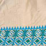 Beige Tussar Lambhani Embroidered saree