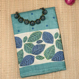 Tushara Foliage Kutch Work Tussar Saree