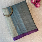 Colour blocked tussar saree