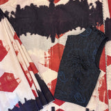 Brush Dyed Cotton Saree - Hexagon Grid