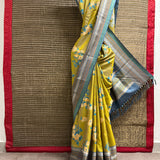 Mila Floral Thread Woven Border Silk Saree