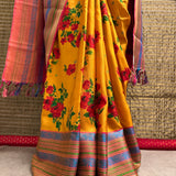 Mila Blossom Thread Woven Border Silk Saree