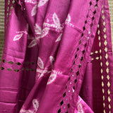 Jhaalar Purple Cutwork Tussar Saree