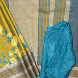 Mila Floral Thread Woven Border Silk Saree