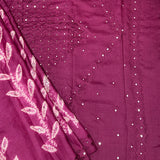 Jhaalar Purple Cutwork Tussar Saree
