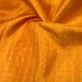 Zari checked Kanchipuram silk fabric