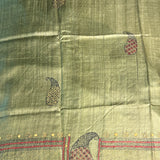 Tussar kantha embroidered saree