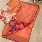 Mishrita Organza Flip Saree - Orange