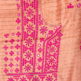 Maya Peach Zari Checks Tussar Saree