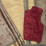 Mila Foliage Thread Woven Border Silk Saree