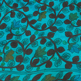 Kalpataru Teal Pallu Hand Painted Saree