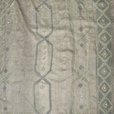 Tushara Sage Grey Kutch Work Tussar Saree