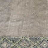 Tushara Sage Grey Kutch Work Tussar Saree