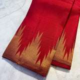Red Temple Design Kanchipuram silk saree