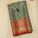 Mila Green Spark Thread Woven Border Silk Saree