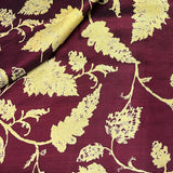 Mila maple leaf printed kanchi silk fabric