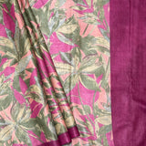 Veena Purple Floral Tussar Saree