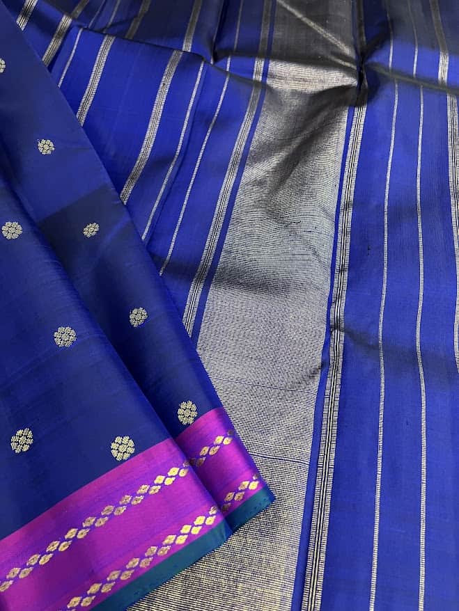 vera royal blue purple kanchipuram silk saree 1