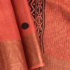 Maya rust polka tussar printed saree