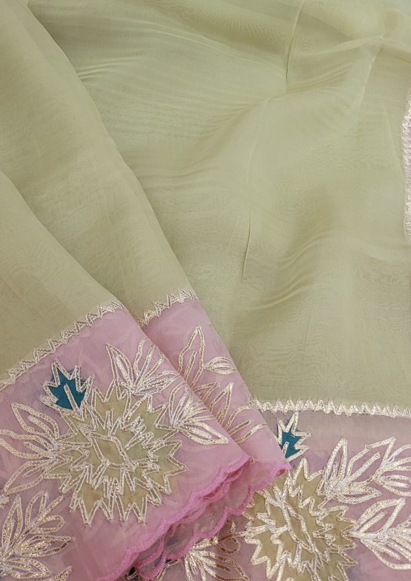 Kalavati- Pale yellow and dusty pink saree (4)