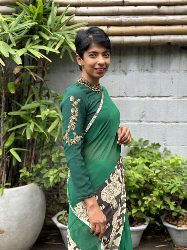Lasya - Forest green blouse (4)