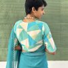 Lily - Teal triangle blouse (2)