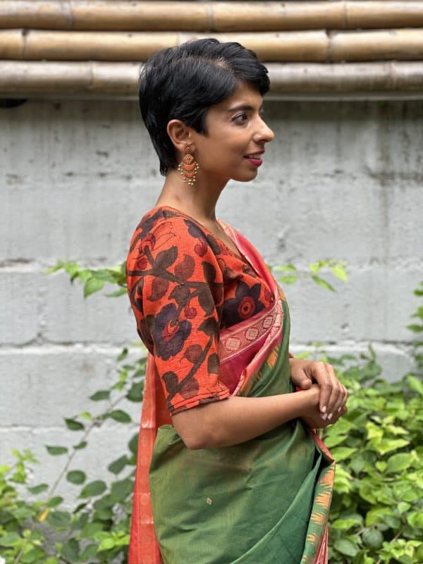 Liya - Orange Kalamkari blouse (1)