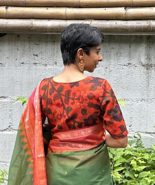 Liya - Orange Kalamkari blouse (3)