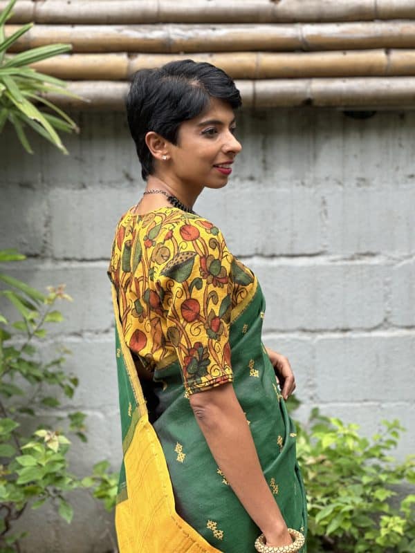 Liya - Yellow Kalamkari blouse (2)