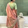 Mayur - Plain dusty pink saree (5)
