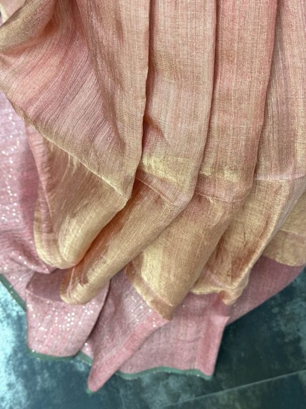 Mayur - Plain dusty pink saree (7)