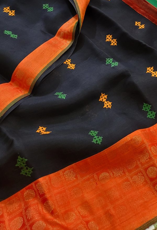 Mishrita - Black and orange saree (4)
