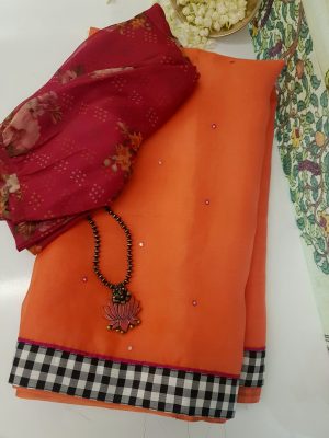 Mishritha - Orange saree (2)